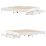 Bed Frame without Mattress White 200x200 cm Solid Wood Pine 3301699
