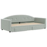 Daybed with Trundle&Drawers without Mattress Light Grey 90x190 cm 3197395