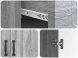 Sideboard Grey Sonoma 66 x 34.5 x 87 cm Engineered Wood 895791