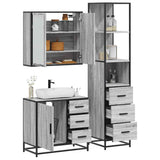 3 Piece Bathroom Furniture Set Grey Sonoma Engineered Wood 3301138