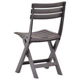 Garden Chair Set of 2 Mocha Plastic Standard Foldable 48788