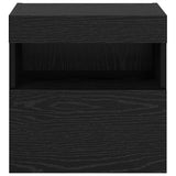 TV Wall Cabinets with LED 2 pcs Black Oak 40 x 30 x 40 cm 882976