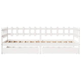 Daybed with Drawers without Mattress White 90x190 cm Single Solid Wood 3302137