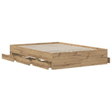 Bed Frame with Storage Artisan Oak 140 x 190 cm Engineered wood 3445766