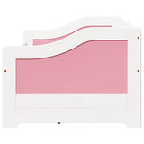 Day Bed with 3 Drawers without Mattress IRUN White&Pink 90x200 cm 3314685