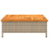 Parasol Base Cover Beige 70x70x25 cm Poly Rattan and Acacia 365954