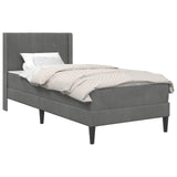 Bed Frame with Mattress Dark Grey 90 x 190 cm Velvet 3415245