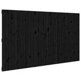 ZNTS Wall Headboard Black 204x3x110 cm Solid Wood Pine 824932