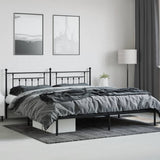 Bed Frame Black Powder-Coated Steel 200x200 cm Bed Frame 353544