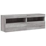 TV Wall Cabinets with LED Lights 2 pcs Grey Sonoma 60x30x40 cm 837194