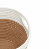 Storage Baskets 2 pcs Brown and White 24x18 cm Cotton 358454