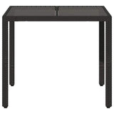 Garden Table Black PE Rattan 90x90 cm Sturdy Garden Table 365586