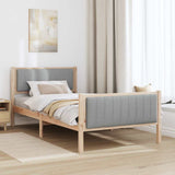 Bed frame Brown and light grey 100 x 200 cm Solid pine wood 878489