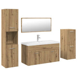 5 Piece Bathroom Furniture Set Artisan Oak Engineered Wood 3328914