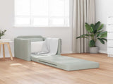 Folding Sofa Bed Light Grey 74 x 77 x 81 cm Velvet 42030486