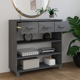 Console Table HAMAR Dark Grey 90x35x90 cm Solid Wood Pine 340466
