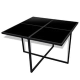 9 Piece Outdoor Dining Set with Cushions Poly Rattan Black 42762