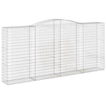 Arched Gabion Baskets 3 pcs 400x50x180/200 cm Galvanised Iron 3147049