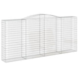 Arched Gabion Baskets 3 pcs 400x50x180/200 cm Galvanised Iron 3147049