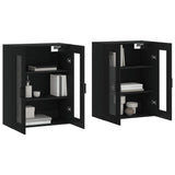 Wall Mounted Cabinets 2 pcs Black Engineered Wood 3197938