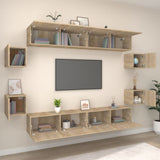 8 Piece TV Cabinet Set Sonoma Oak Engineered Wood 3114224