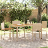 Garden Stacking Chairs 4 pcs Cream and Brown 54 x 56 x 90 cm 3403063