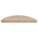 Stair Mats 15 pcs 56x17x3 cm Light Beige Half Round 326897