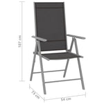 ZNTS 10 Piece Garden Dining Set Black and Silver 3070646