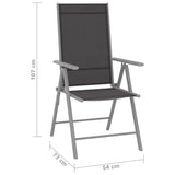 ZNTS 10 Piece Garden Dining Set Black and Silver 3070646