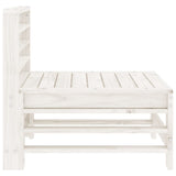 Garden Middle Sofa White Solid Wood Pine 825612