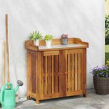 Garden Cabinet Natural 78 x 36.5 x 78cm Solid Acacia Wood 42001364
