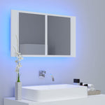 LED Bathroom Mirror Cabinet White 80x12x45 cm Acrylic 804964