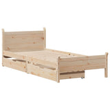 ZNTS Bed Frame without Mattress 100x200 cm Solid Wood Pine 3309776