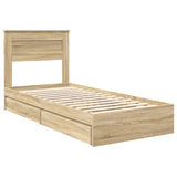 Storage Bed with Drawer Sonoma Oak 90 x 190 cm Engineered Wood 3409939