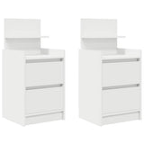 Bedside Cabinets with 2 Drawers 2 pcs White 38x34x80 cm 861356