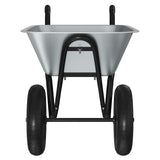 Wheelbarrow Silver and Black 137 x 60 x 65.5 cm Steel 42007972