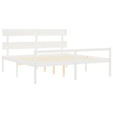 Senior Bed without Mattress White 200x200 cm Solid Wood 3195372