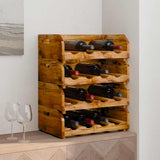 Wine Racks 4 pcs for 16 Bottles Solid Mahogany Wood 244491
