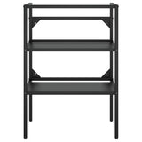 Bathroom Washbasin Frame with Built-in Basin Black Iron 3101377