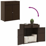 Garden Storage Cabinet Brown 105x55x113 cm Poly Rattan 365564