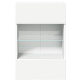 Wall Cabinets with LED Lights for TV 2 pcs White 40x30x60.5 cm 837079