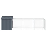 Dog House with Roof Anthracite 117x405x123 cm Galvanised Steel 3189059
