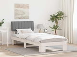 Bed Frame with Upholstered Headboard Light Grey 80 x 200 cm 877523