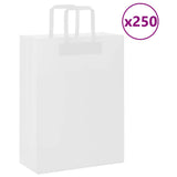 Paper Bags 250 pcs with Handles White 26x12x35 cm 4101842
