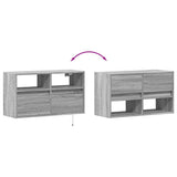 TV Wall Cabinet with LED Lights Grey Sonoma 80x31x45 cm 852332
