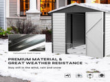 9x 6FT Metal Outdoor Garden Shed, Galvanised Tool Storage Shed w/ Sloped Roof, Lockable Door for T3398P325110