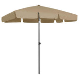 Beach Parasol Taupe Polyester 200x125 cm Rectangular Tiltable 314730