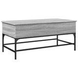 Coffee Table Grey Sonoma 100x50x45 cm Engineered Wood and Metal 845399