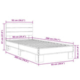 Bed Frame without Mattress Brown Oak 90x200 cm 845746