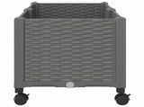 Garden Planter with Wheels Light Grey 80 x 40 x 48 cm PP 3422962